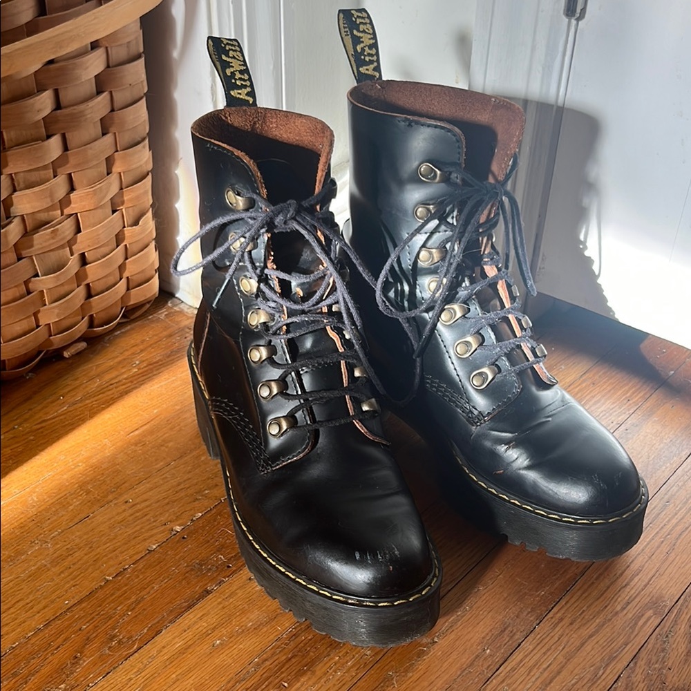 Dr. Marten Jaden Black Leather Lace-Up Boots